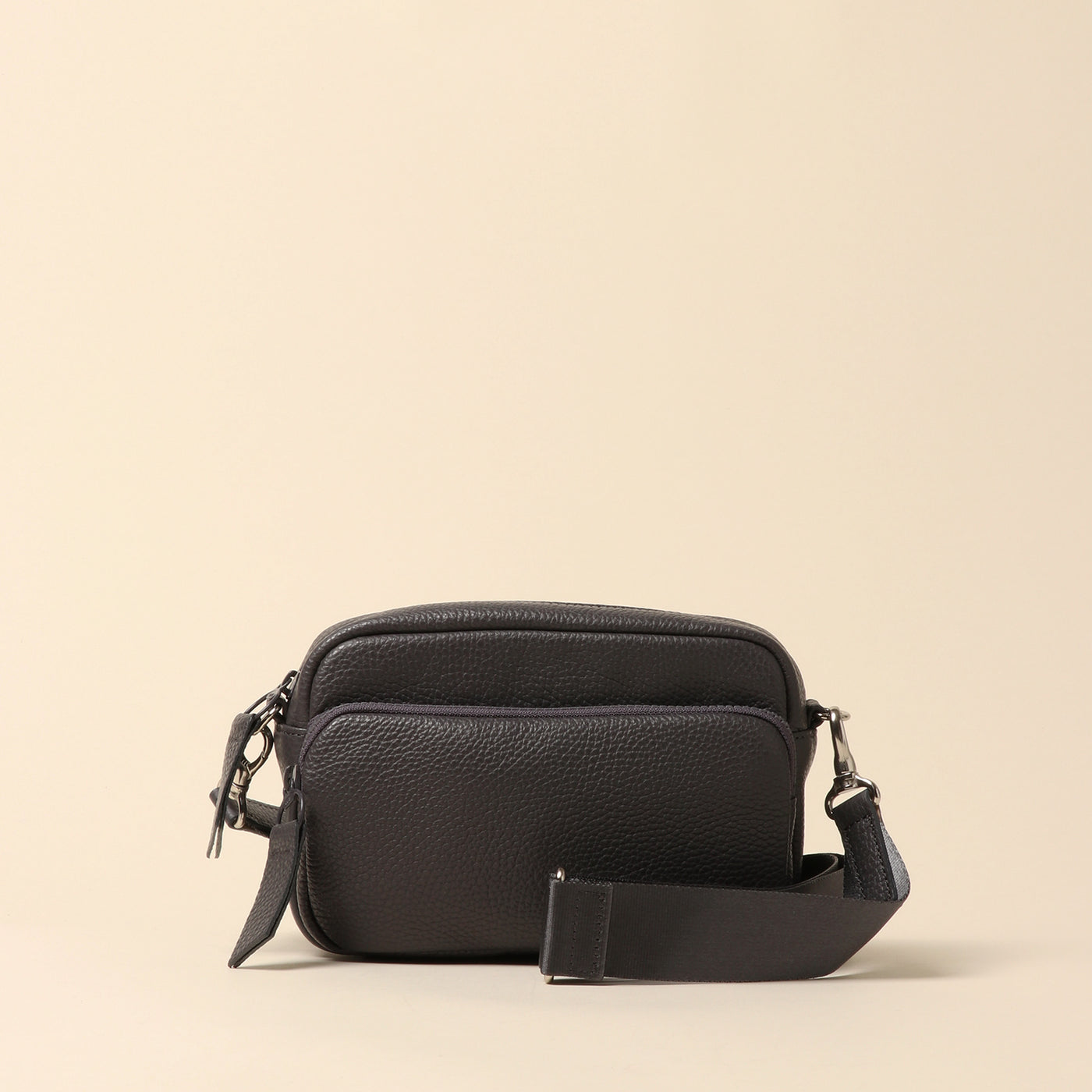 <itten-itten> Leather mini shoulder bag / charcoal gray