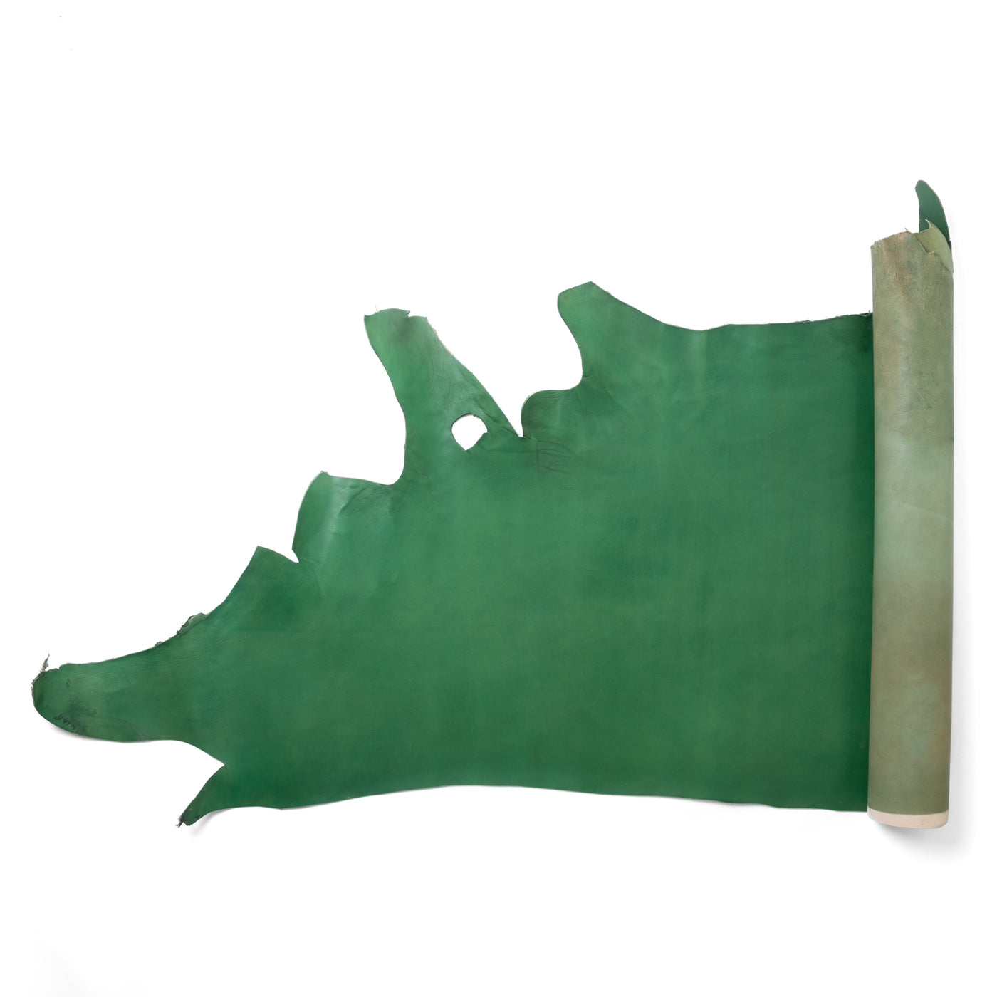 Tanned/smooth leather half-cut/green