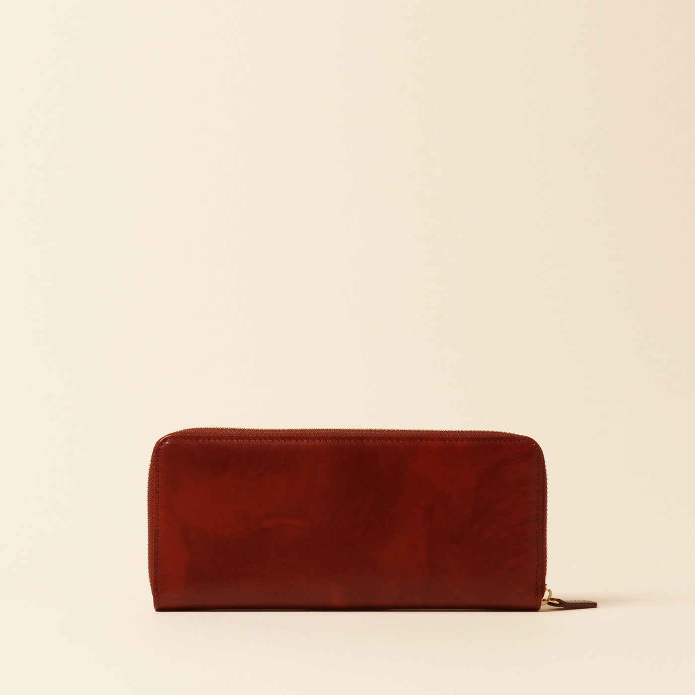 <Kipris> Silasagi leather round zipper honey cell ®long wallet, dark brown