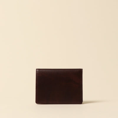 <CYPRIS> White Shirasagi leather box coin purse / brown