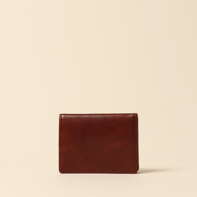 <CYPRIS> White Shirasagi leather box coin purse / brown