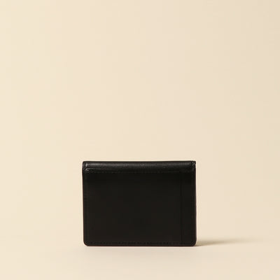 <CYPRIS> White Shirasagi leather box coin purse/black