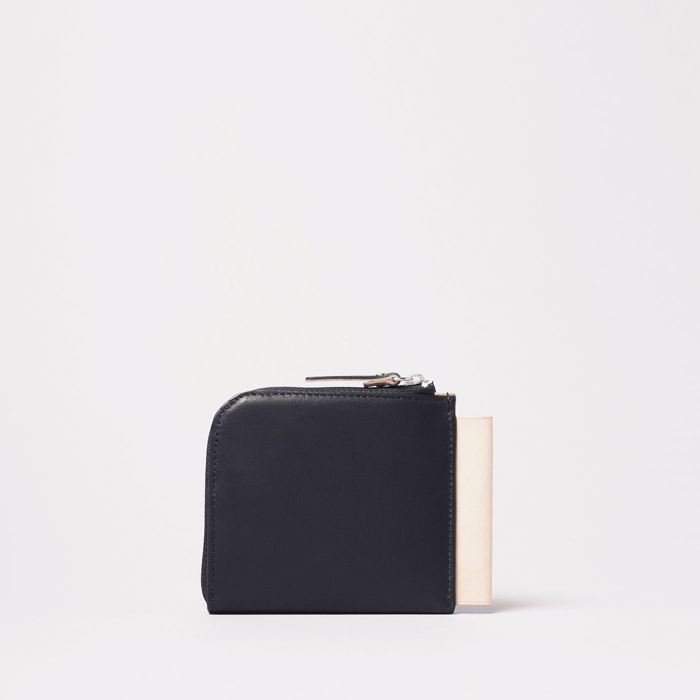 <Estine> Logical Series L Shaped Zipper Square Wallet / Silver