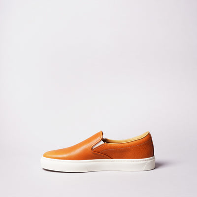 <TOSS> Lance Lance slip-on leather sneakers, Tanned Tochigi leather / brown