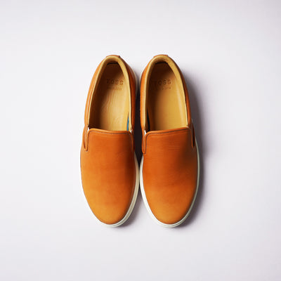 <TOSS> Lance Lance slip-on leather sneakers, Tanned Tochigi leather / brown