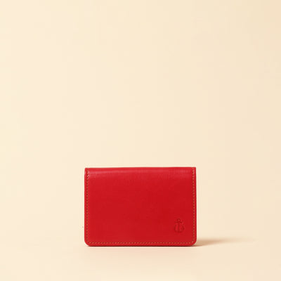 ＜Kiichi> Business card case (through gusset) / Red