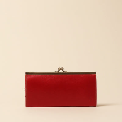 <Kiichi> Long Wallet - kiss lock closure - / Red