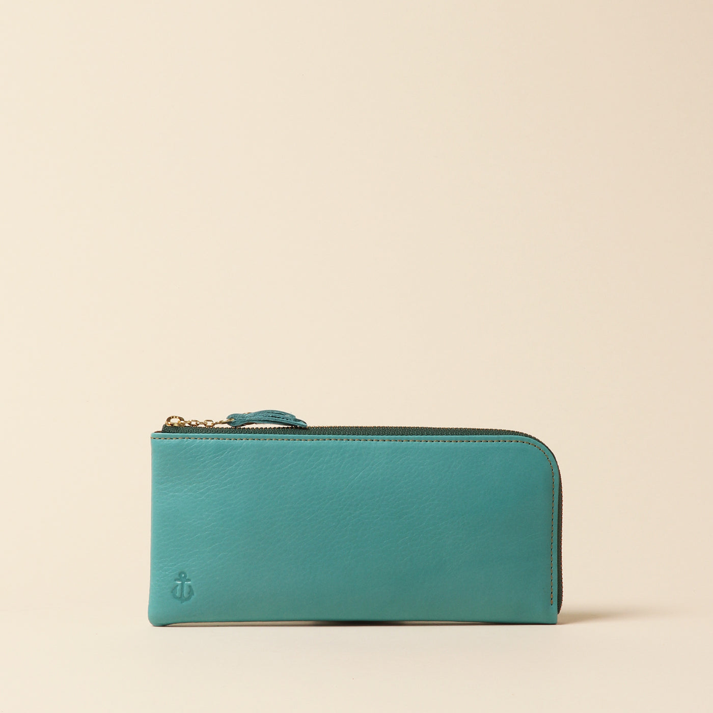 <Kiichi> Long wallet (L-shaped zipper) / Blue