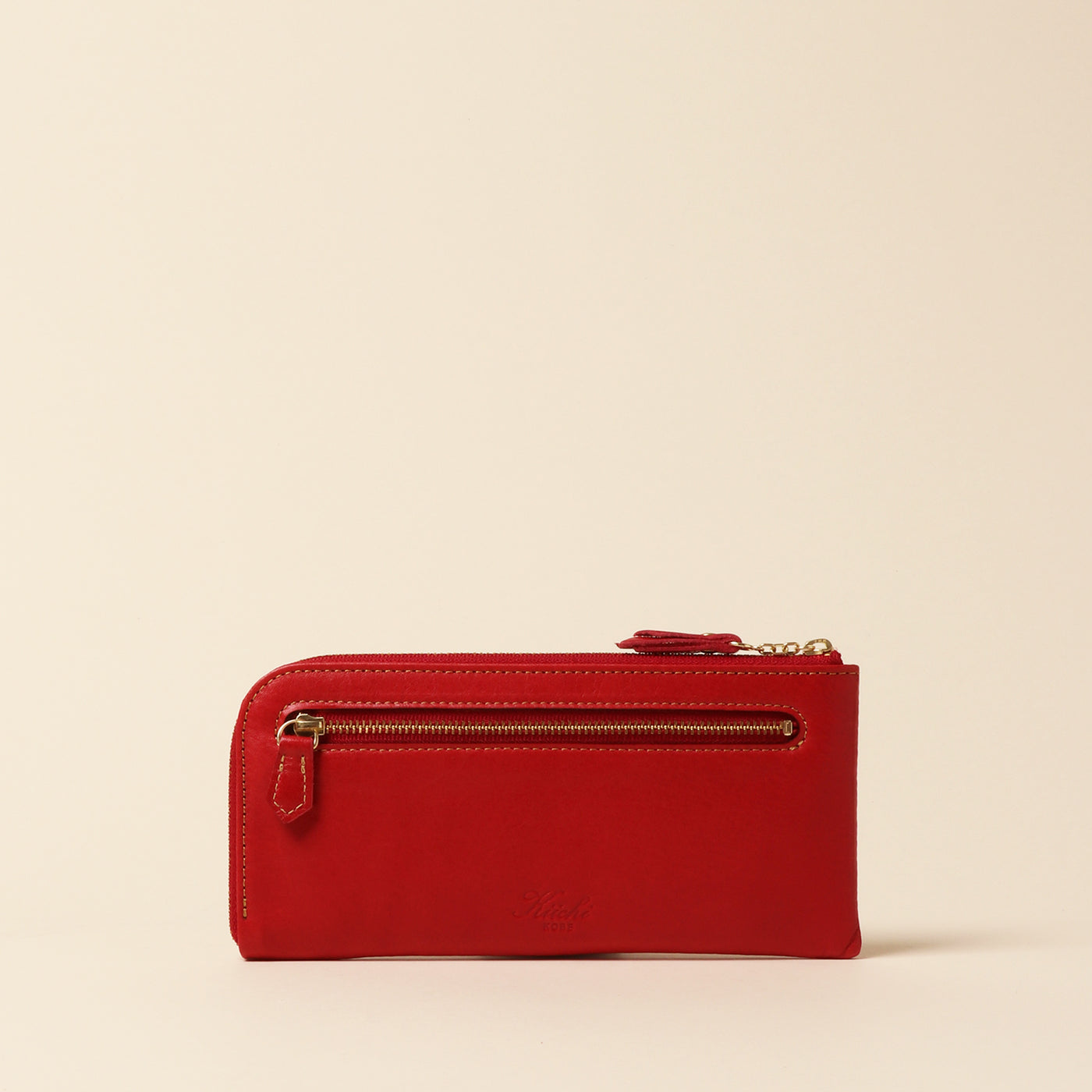 <Kiichi> Long wallet (L-shaped zipper) / Camel