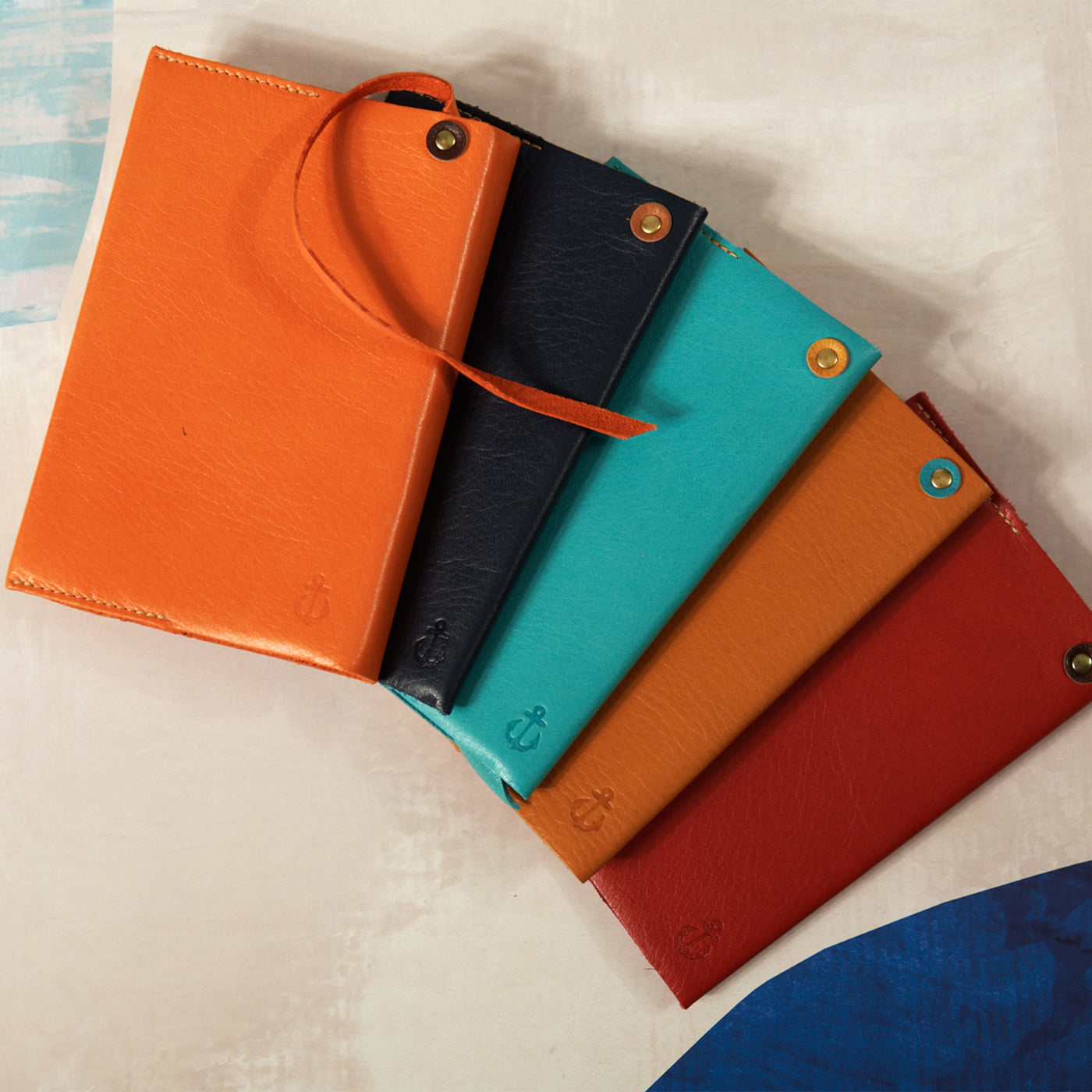 ＜Kiichi＞ 皮革書套（文庫尺寸） / 深藍