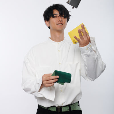 ＜Mojakawa> saba half Bifold wallet / light green