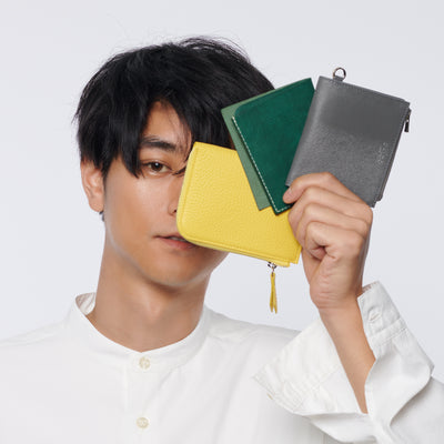 ＜Mojakawa> saba half Bifold wallet / light green